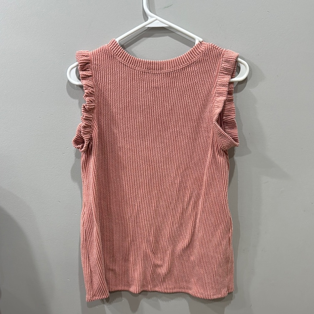 Pink Ruffled Sleeveless Top - Picture 4 of 4